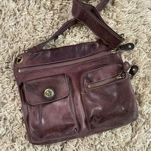 Roots leather village bag - gorgeous purple leather